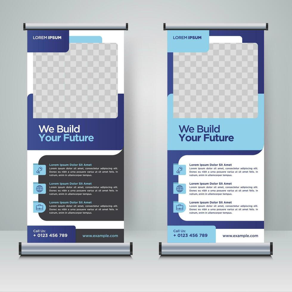 Corporate rollup or X banner design template vector