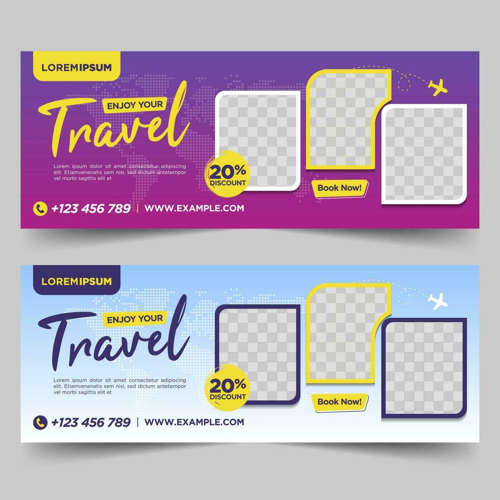 Travel Tours banner template vector