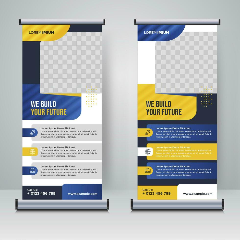 Corporate rollup or X banner design template vector