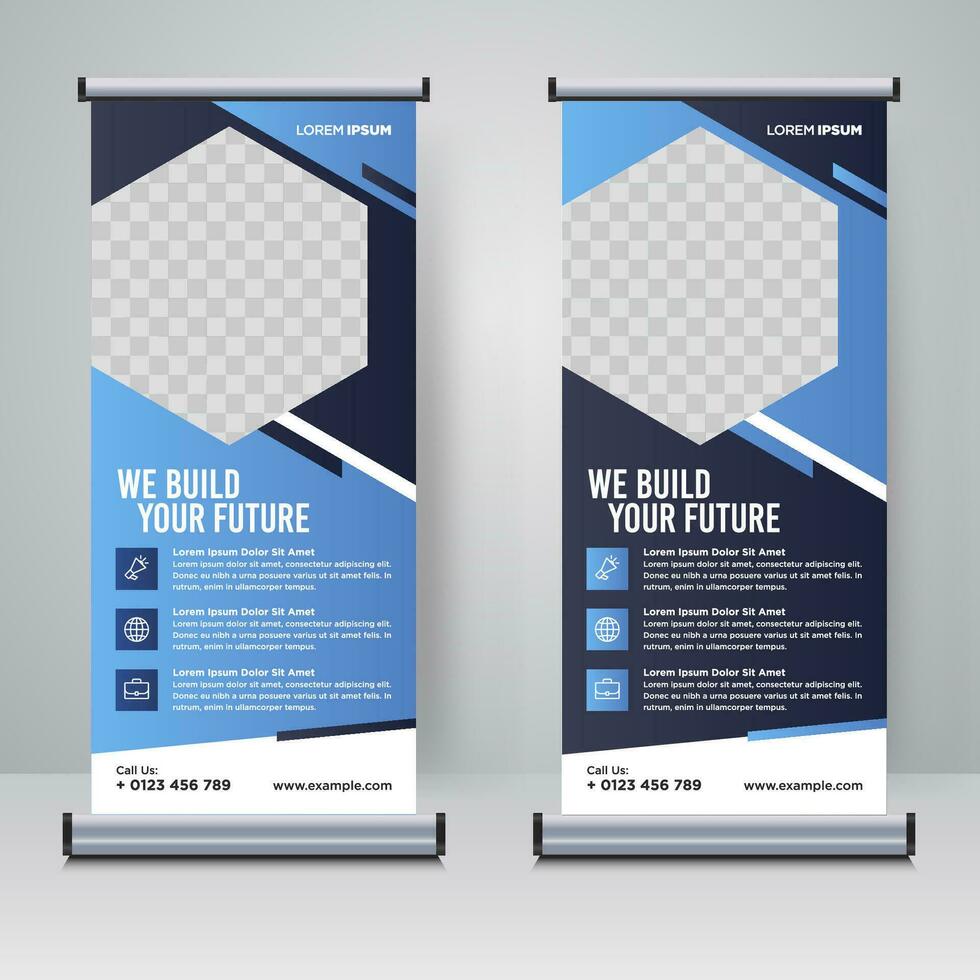 Corporate rollup or X banner design template vector