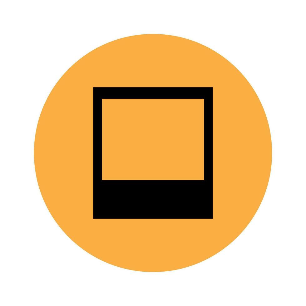 Polaroid icon on orange background vector