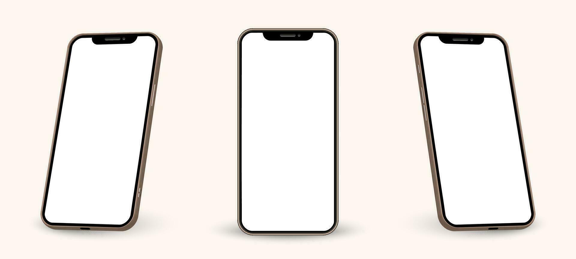 Odesa, Ukraine-June, 20, 2023, high quality vector three iphone smartphone mockup screens.