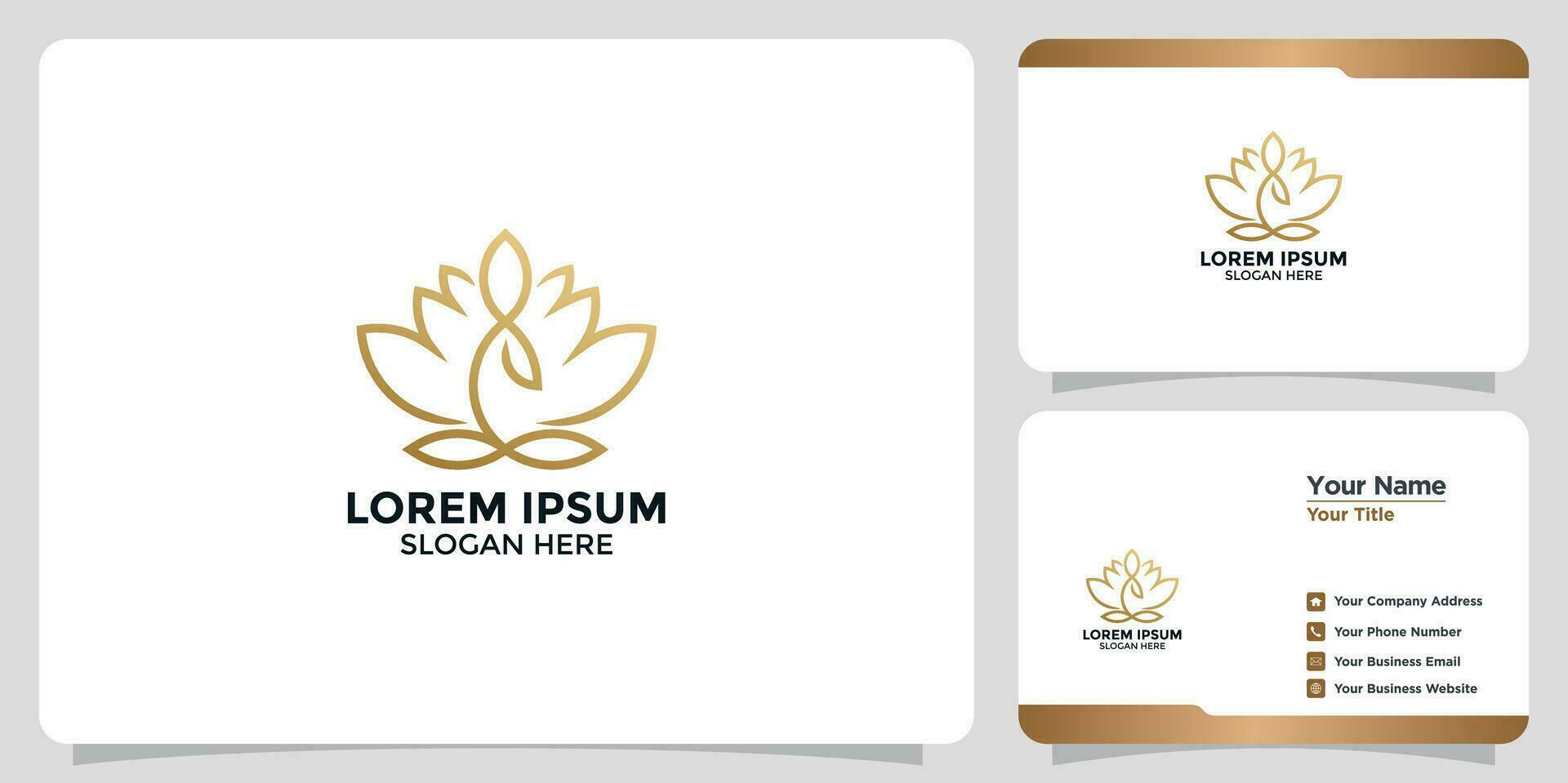 yoga design logo and business card vector