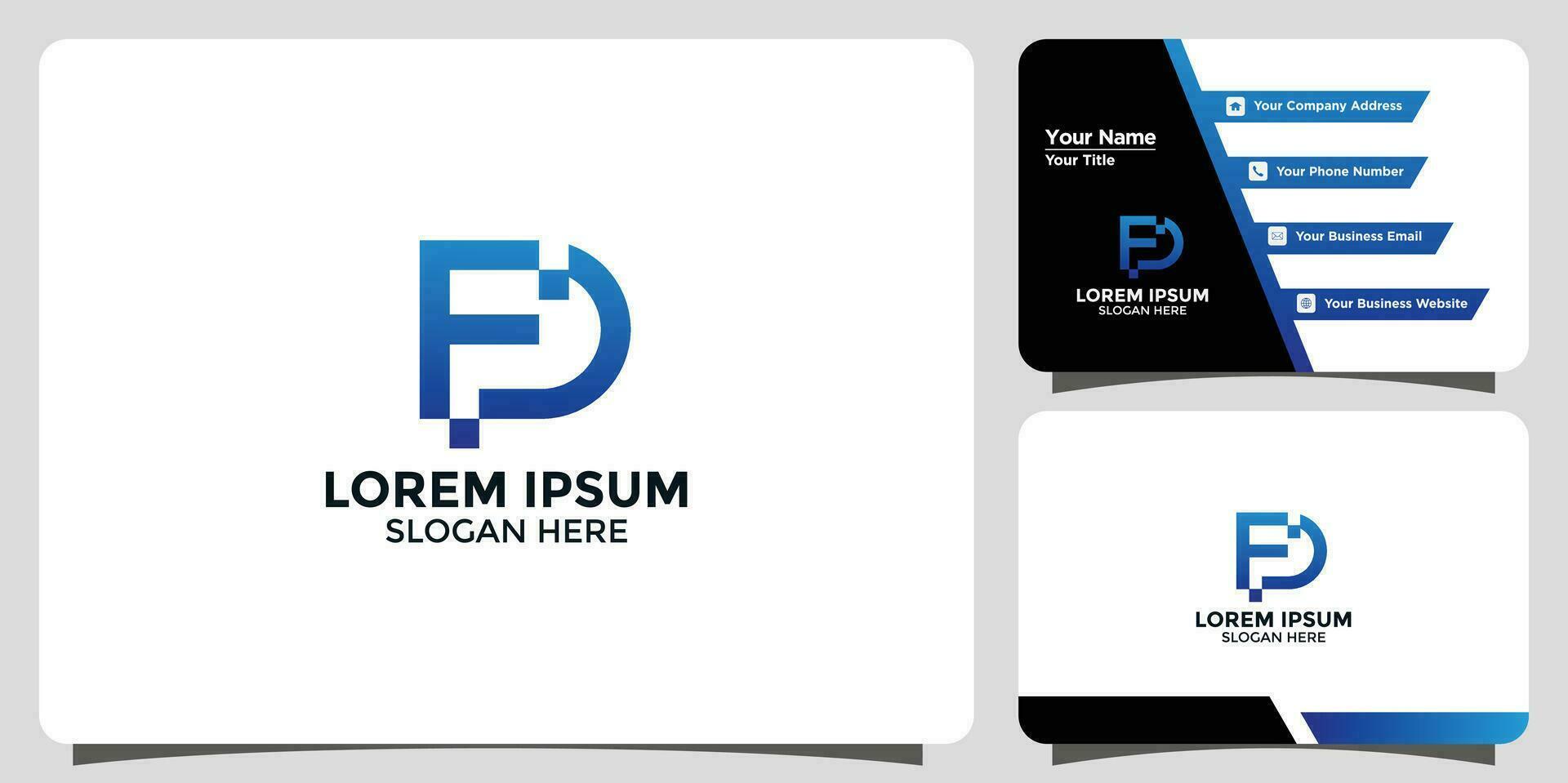FD letter logo design and branding card vector