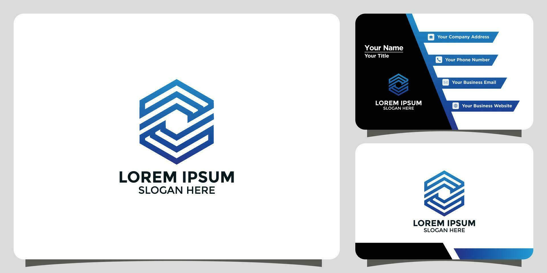 D letter logo design and branding card vector