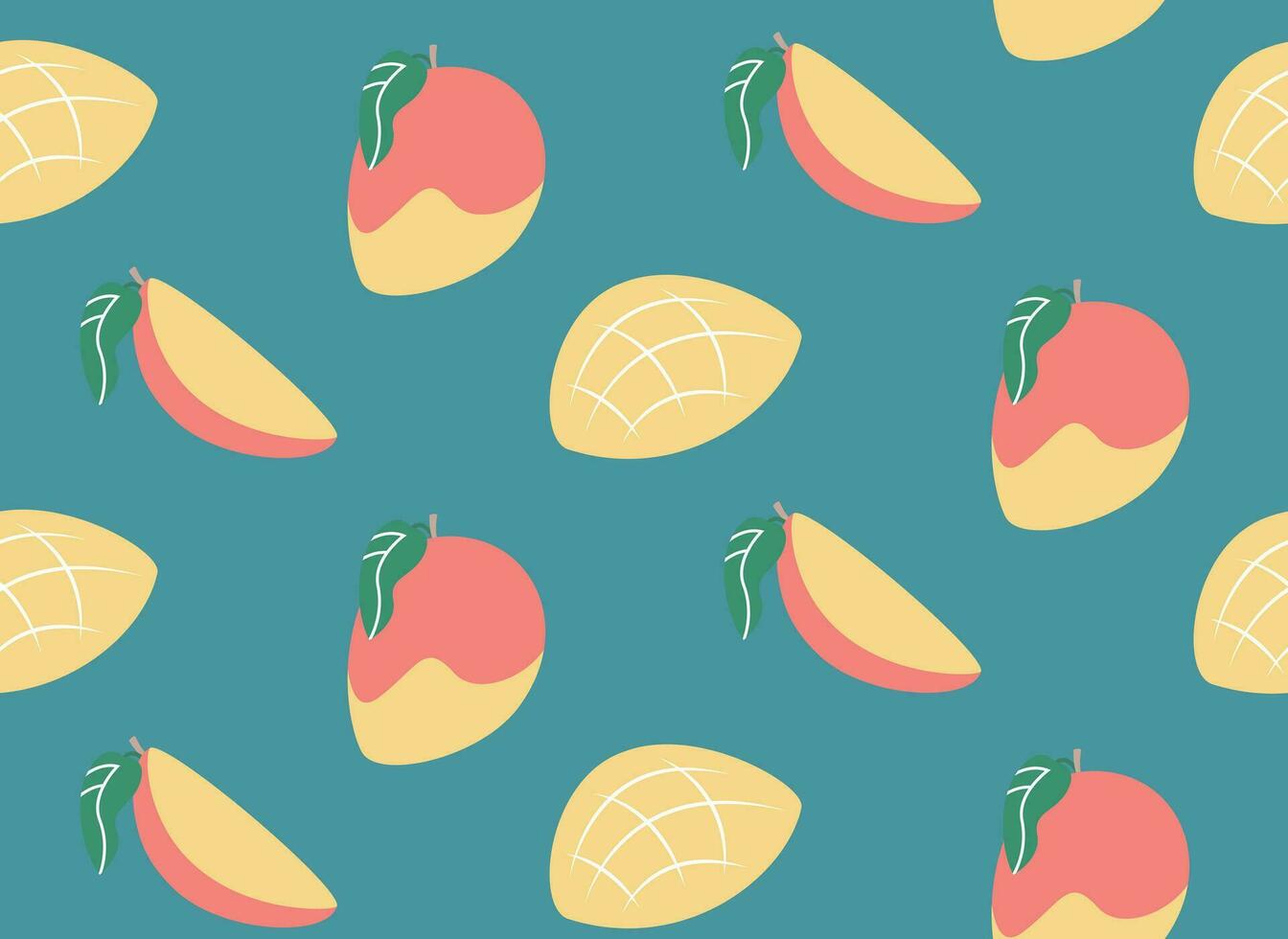 Seamless pattern with mango. vector