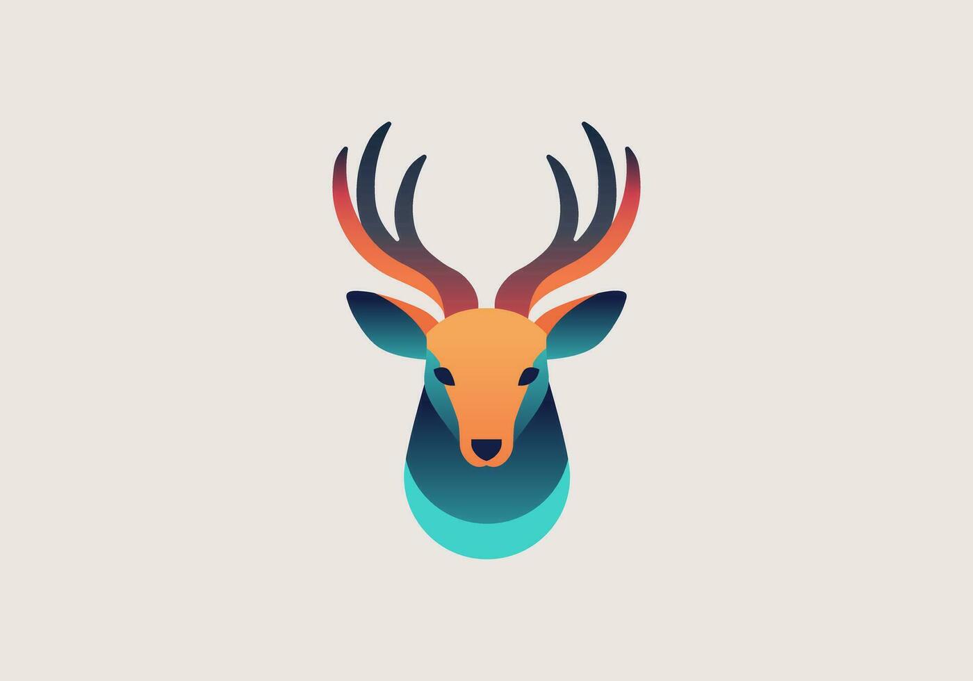 colorful deer head logo design template , vector eps file