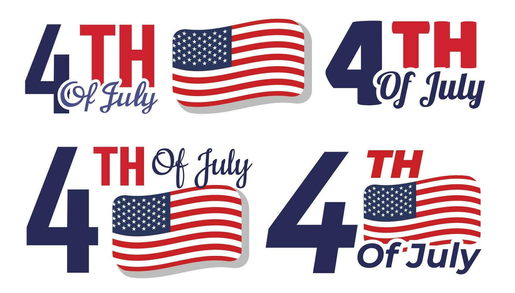 Happy Independence day 4th July holiday typography vector illustration