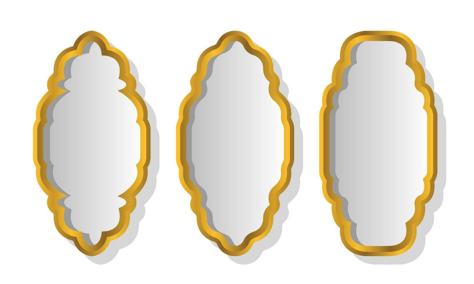 Collection of luxury golden arabic islamic text box title frame border illustration vector