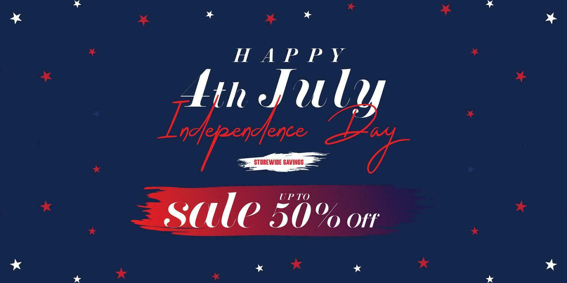 Happy 4th of July. Fourth July Independence Day USA. Independence Day sale web banner. Independence Day USA social media promotion template. greeting card, banner, poster with United States flag vector