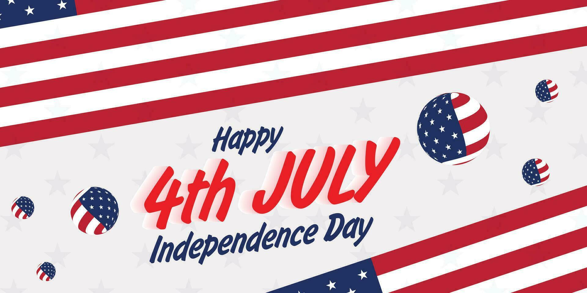 Happy 4th of July. Fourth July Independence Day USA. Independence Day sale web banner. Independence Day USA social media promotion template. greeting card, banner, poster with United States flag vector