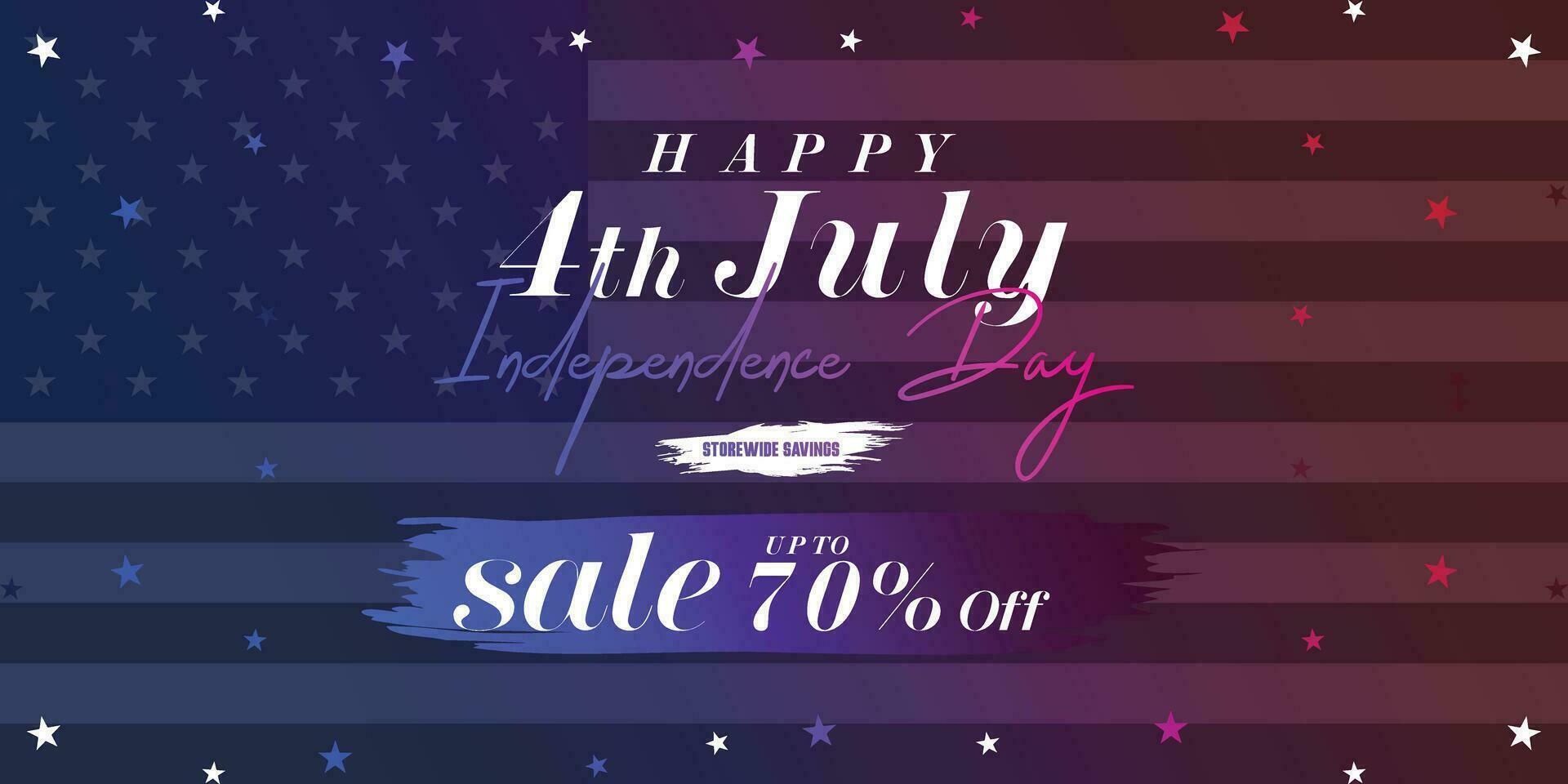 Happy 4th of July. Fourth July Independence Day USA. Independence Day sale web banner. Independence Day USA social media promotion template. greeting card, banner, poster with United States flag vector