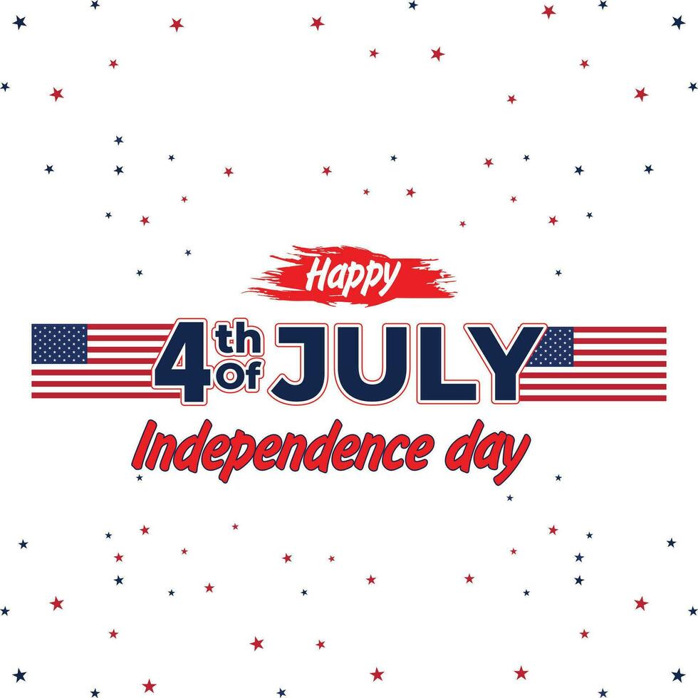 Happy 4th of July. Fourth July Independence Day USA. Independence Day sale web banner. Independence Day USA social media promotion template. greeting card, banner, poster with United States flag vector