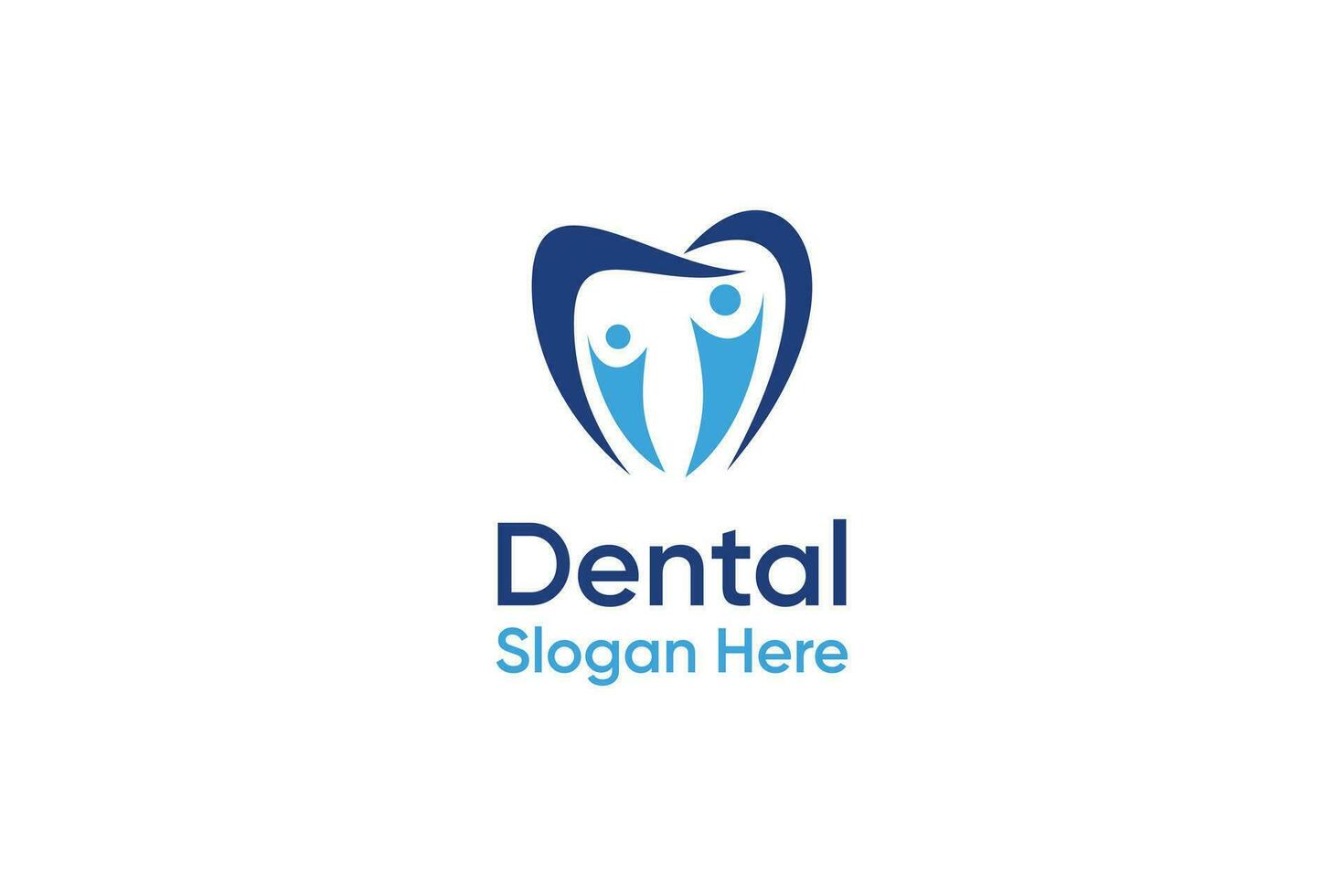 Family dental teeth logo design concept vector