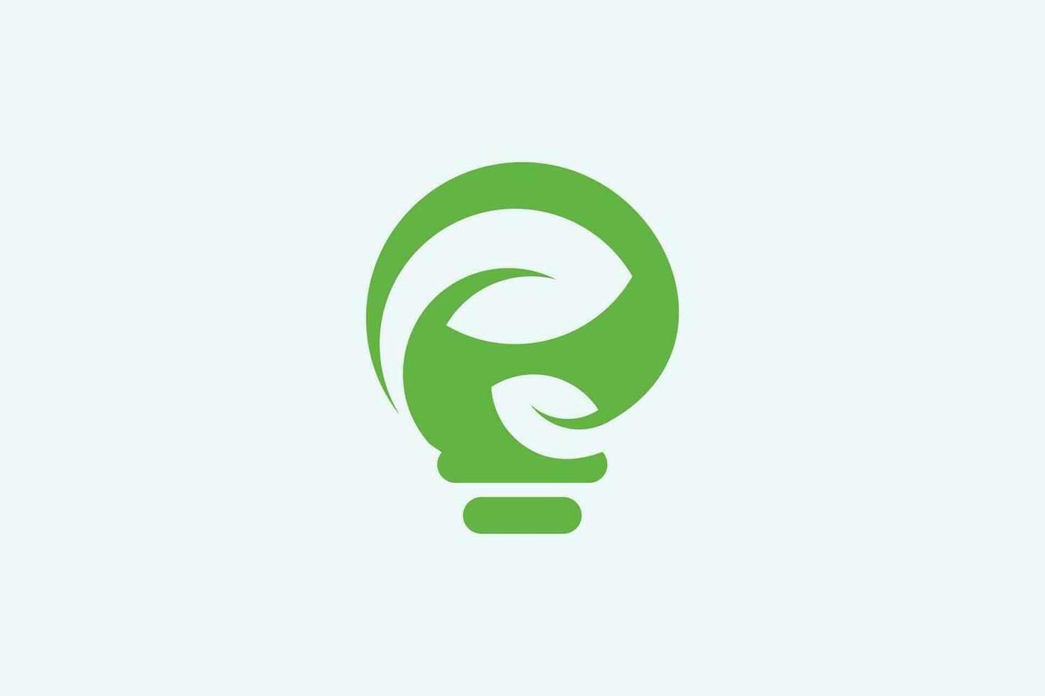 Green lamp light energy nature logo vector