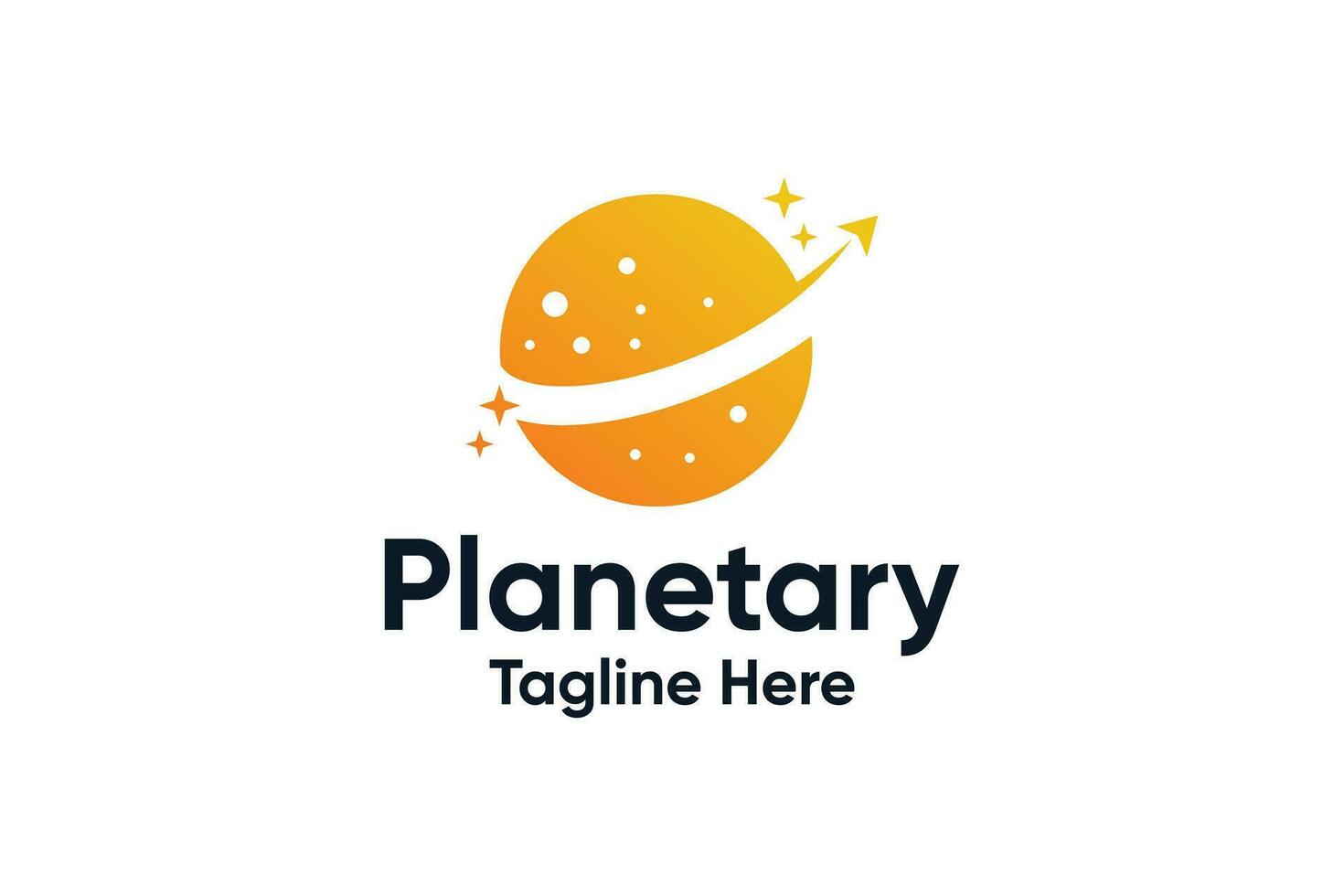 Rocket saturn planet globe logo illustration vector