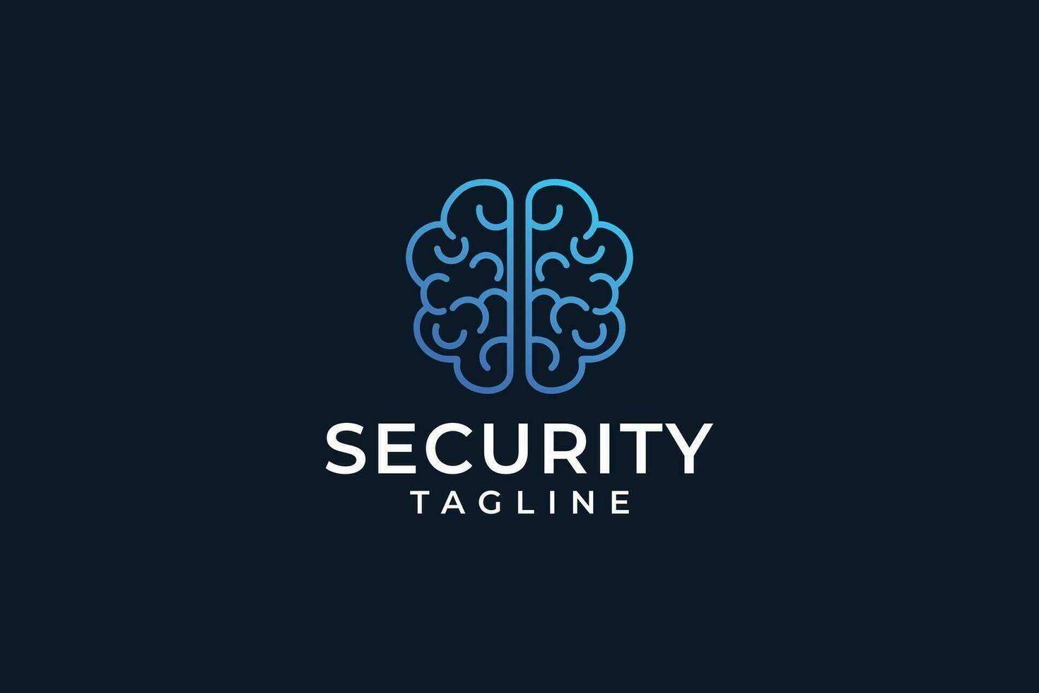 Elegant intelligence brain logo vector design