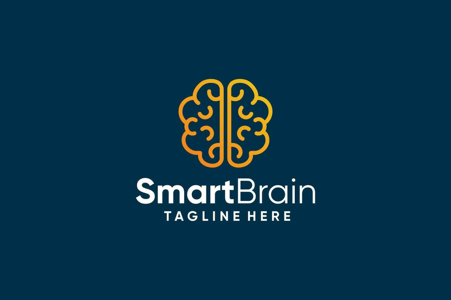Elegant brain clever smart logo vector design template