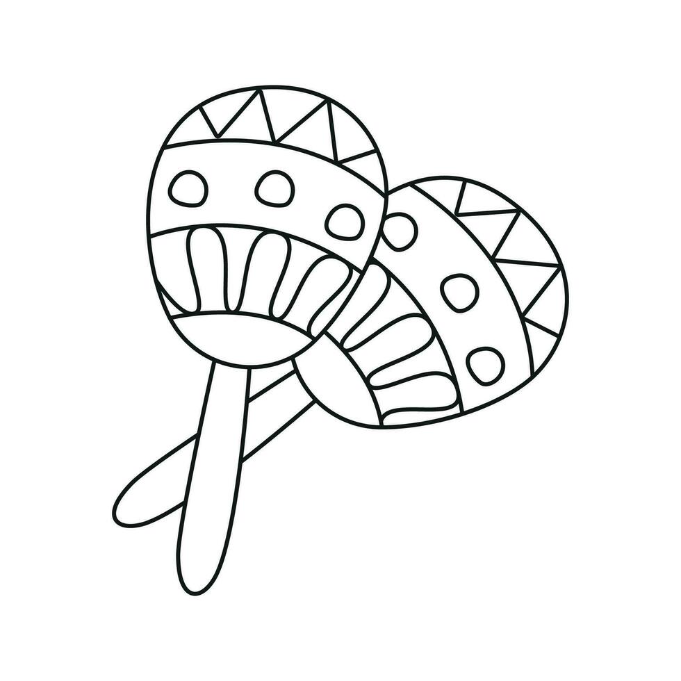 vector illustration of maracas in doodle style.