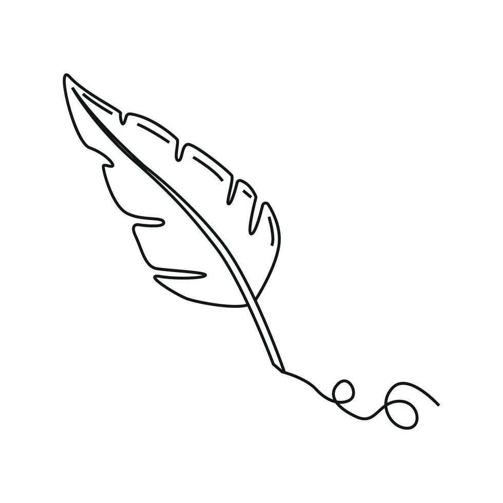 Vector illustration of a writer's pen in doodle style.