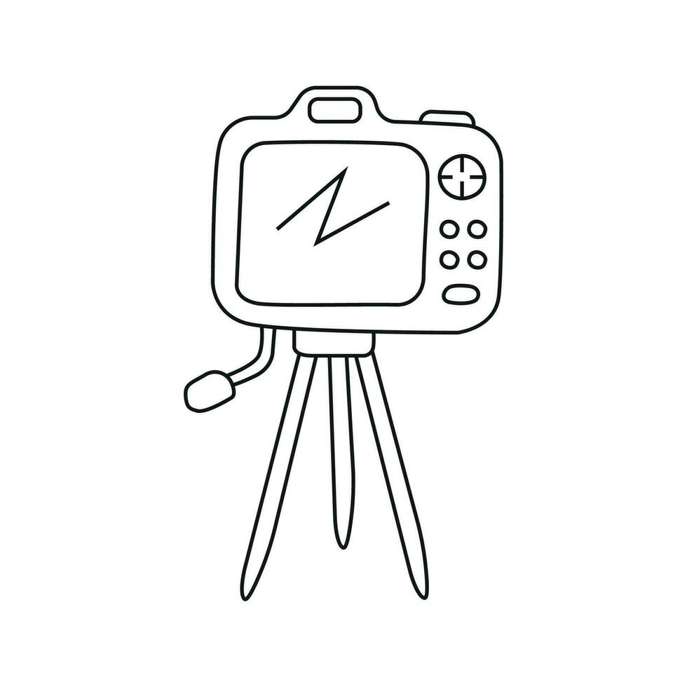 Vector illustration of video camera in doodle style