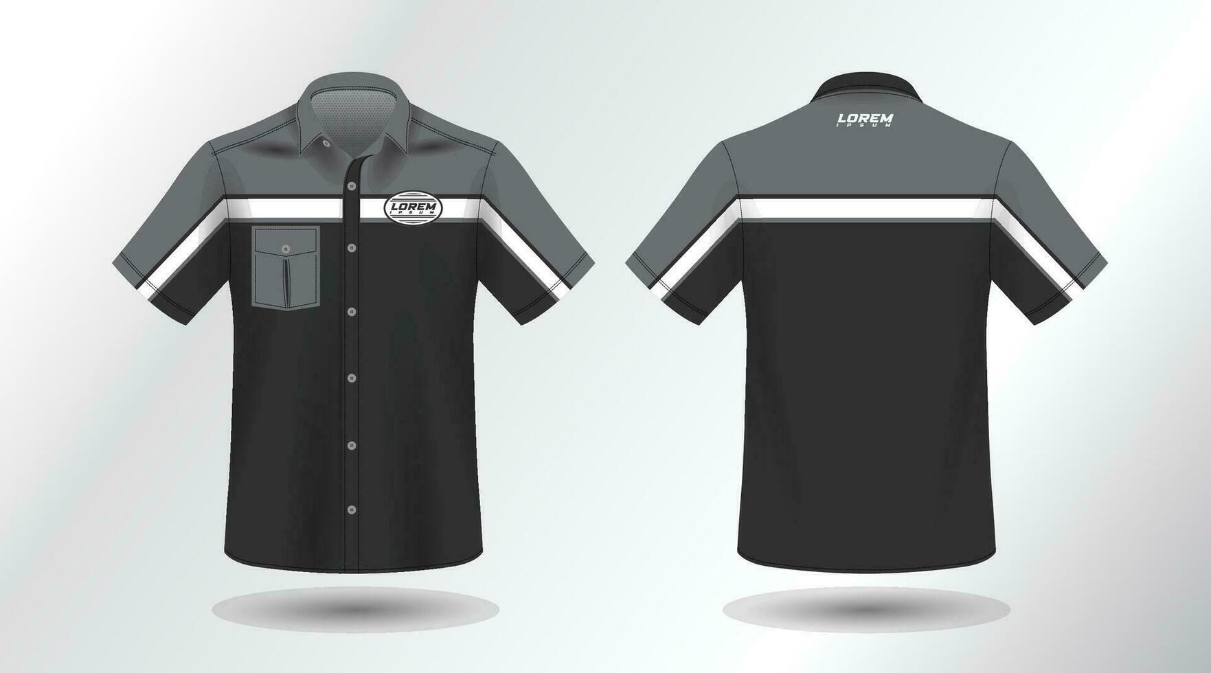 short sleeve work shirt vector