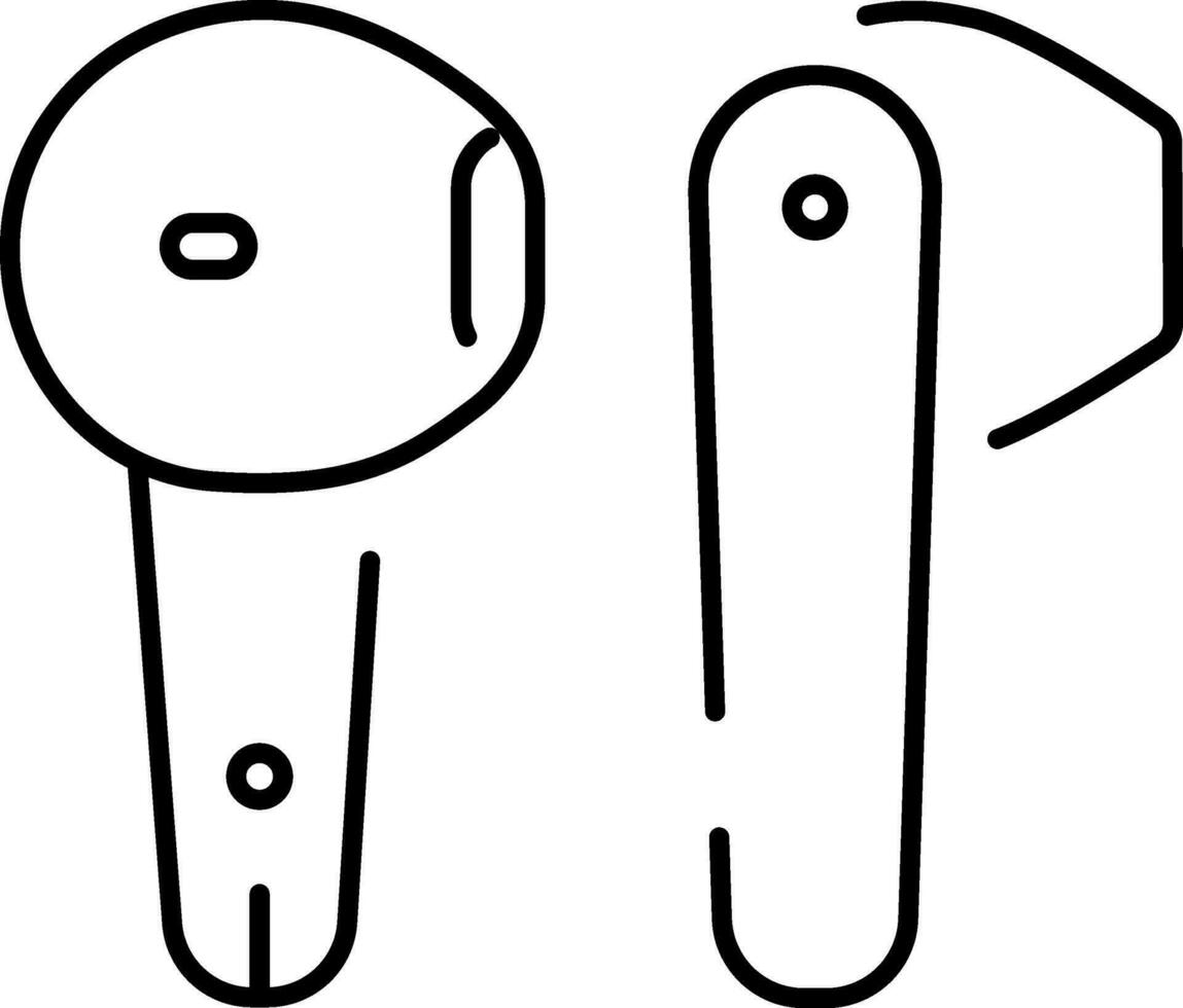 Vector headphone and earpiece. Bluetooth headphones for music and sound.