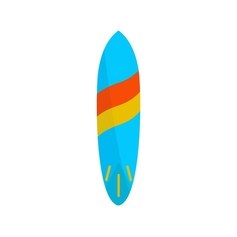 Surfboard vector flat illustration or icon. Summer season pool and sea aquapark or beach. Ocean swim sport. Holiday and vacation.