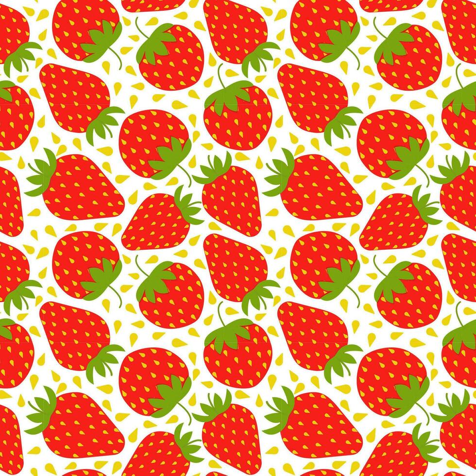 Seamless pattern of fresh strawberry background - Vector illustration for textile or wallpaper.