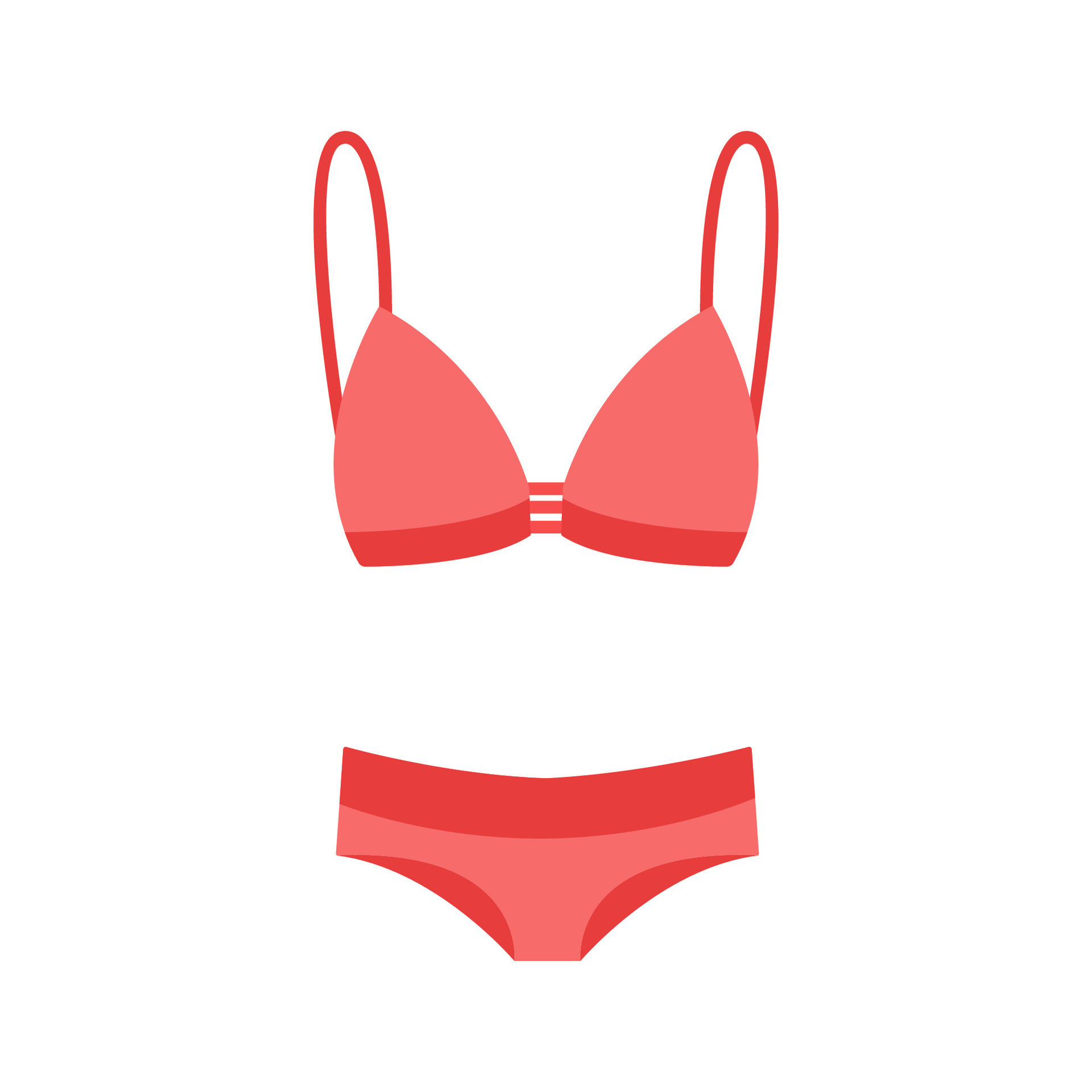 Lingerie and swimsuits vector stickers. Woman beach season fashion clothes,  swimsuit, Underwear tops and bottoms. Vector flat illustration isolated.  Summer vibes banner. Red. 25683966 Vector Art at Vecteezy