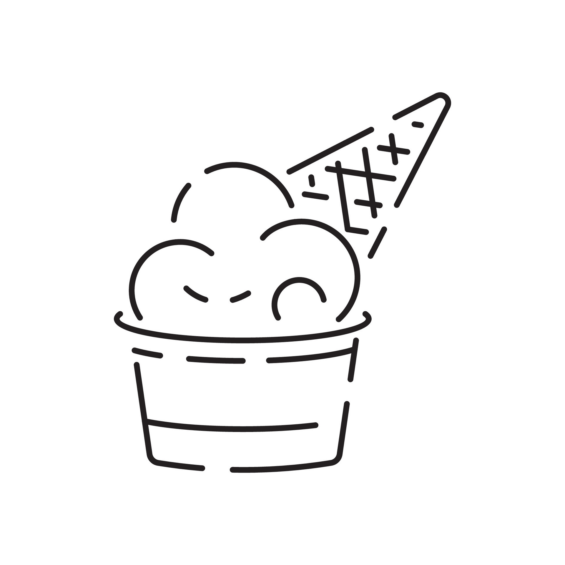 Ice cream line icon, Summer such as parfait, vector frozen yogurt, ice