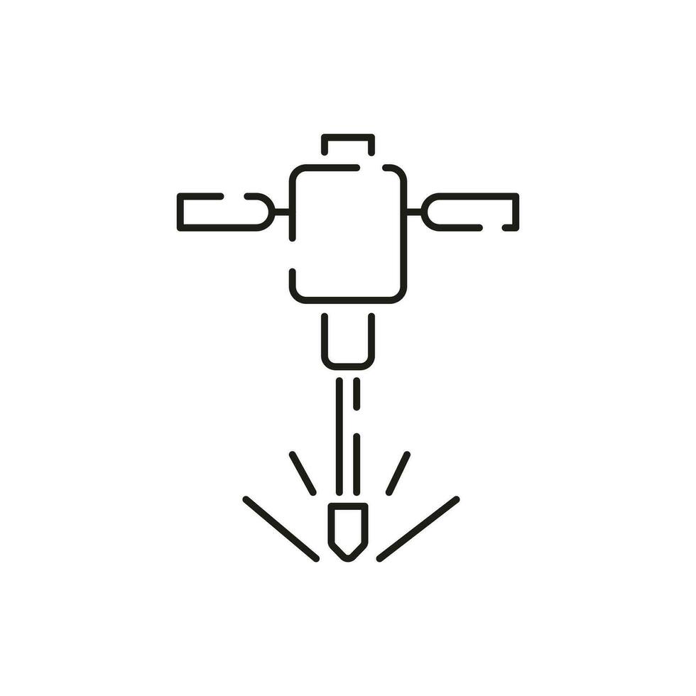 Minin line icon. Extraction of minerals in the mine and surface. Power and energy production, electric industry, world ecology conservation, coal mining minerals. Illustration, symbol, sign. vector