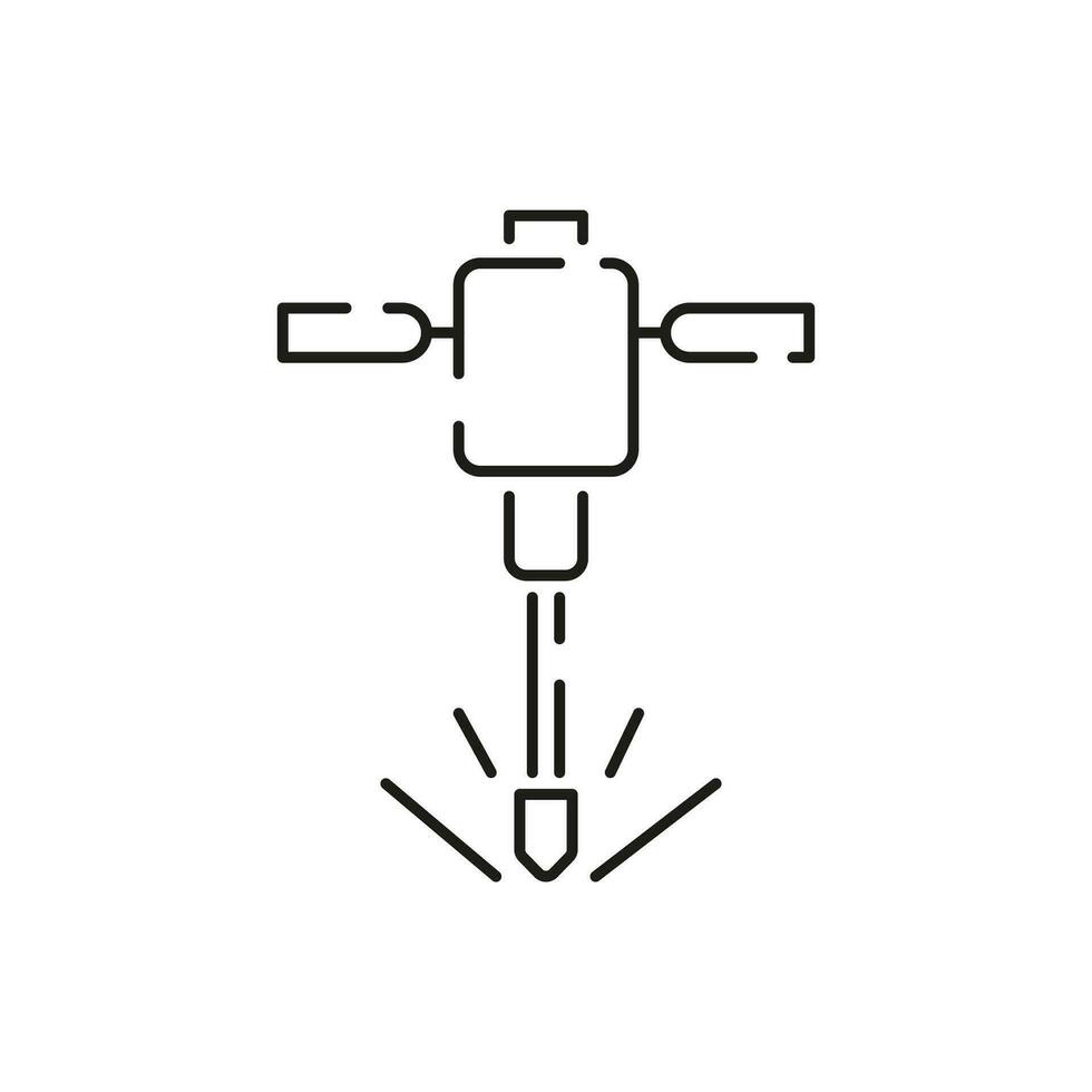 minin línea icono. extracción de minerales en el mía y superficie. poder y energía producción, eléctrico industria, mundo ecología conservación, carbón minería minerales ilustración, símbolo, signo. vector