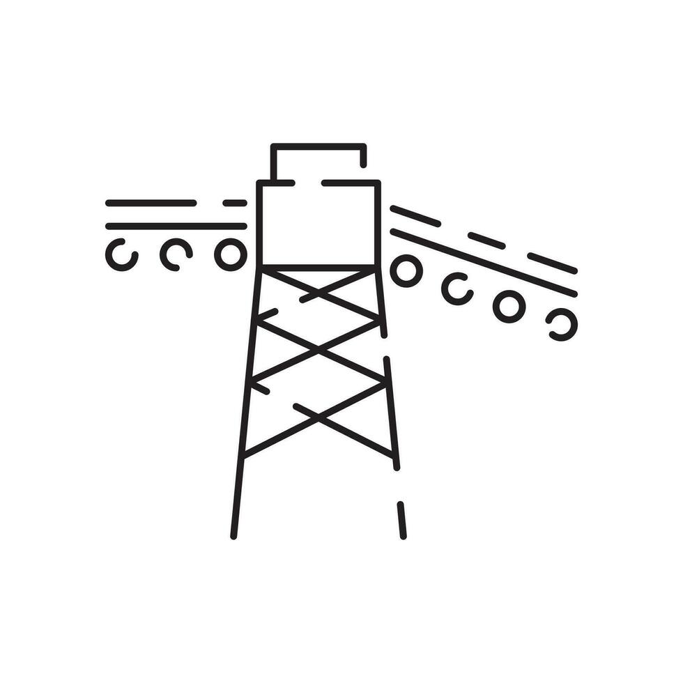 Minin line icon. Extraction of minerals in the mine and surface. Power and energy production, electric industry, world ecology conservation, coal mining minerals. Illustration, symbol, sign. vector