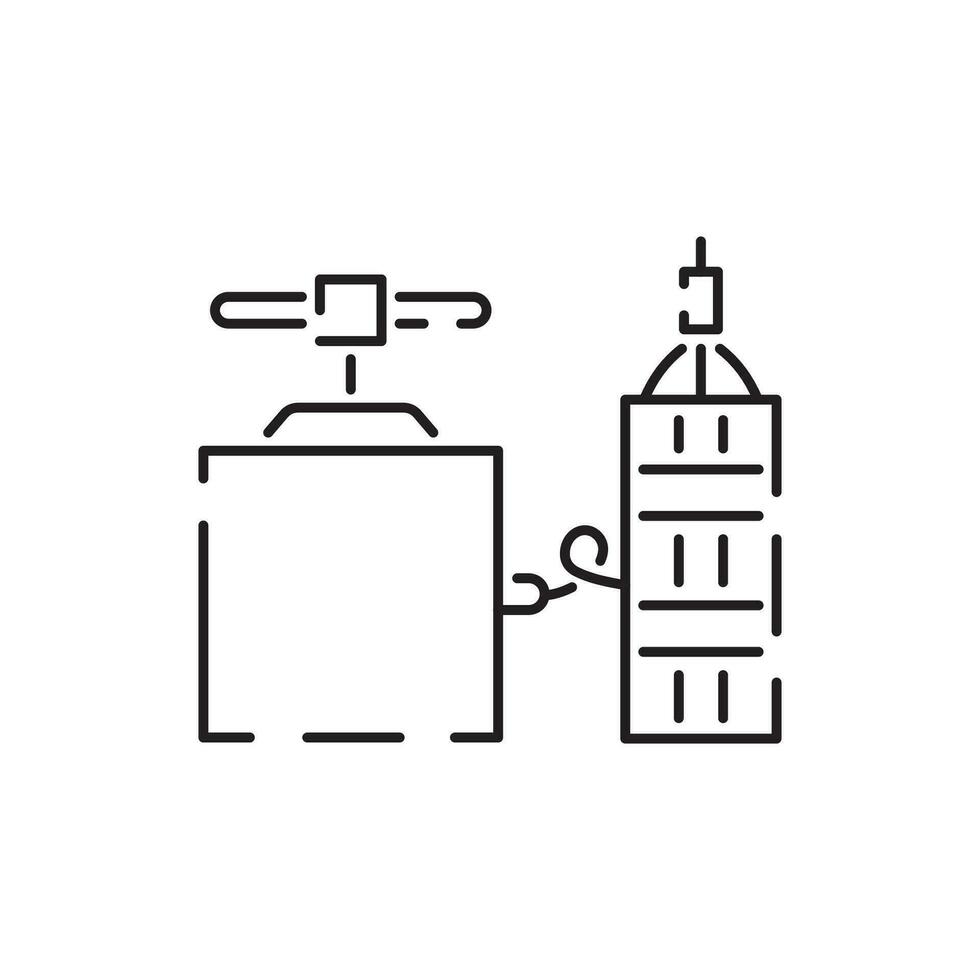 Minin line icon. Extraction of minerals in the mine and surface. Power and energy production, electric industry, world ecology conservation, coal mining minerals. Illustration, symbol, sign. vector