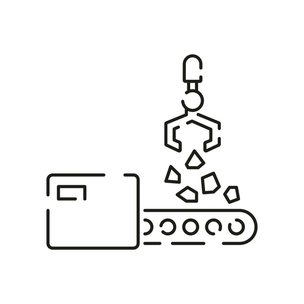 Minin line icon. Extraction of minerals in the mine and surface. Power and energy production, electric industry, world ecology conservation, coal mining minerals. Illustration, symbol, sign. vector