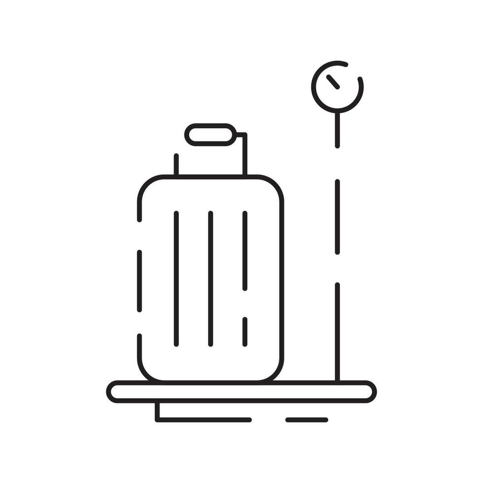 Simple Airport Related Vector Line Icons. Contains such Icons as Departure, Tickets, Baggage Claim. Summer travel and transport.