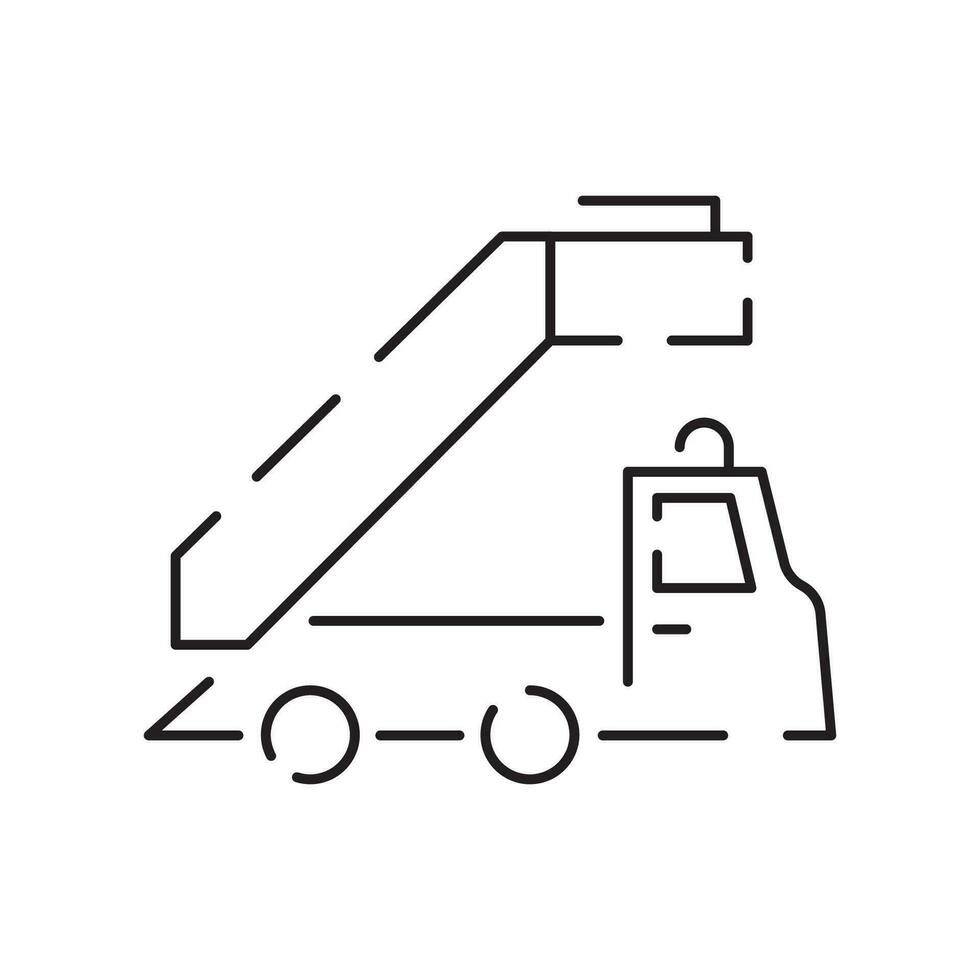 Airport line icon, luggage scanning, flight, rent a car and more, thin line, vector illustration. Summer travel and transport.