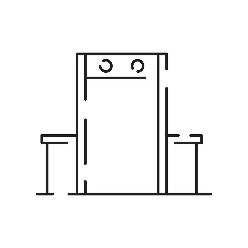 Airport line icon. Vector summer travel and transport. Airplane flight.