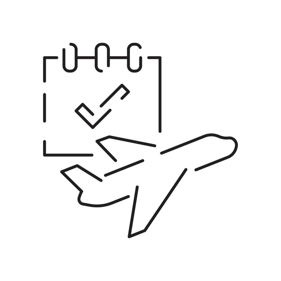 Airport line icon. Vector summer travel and transport. Airplane flight.