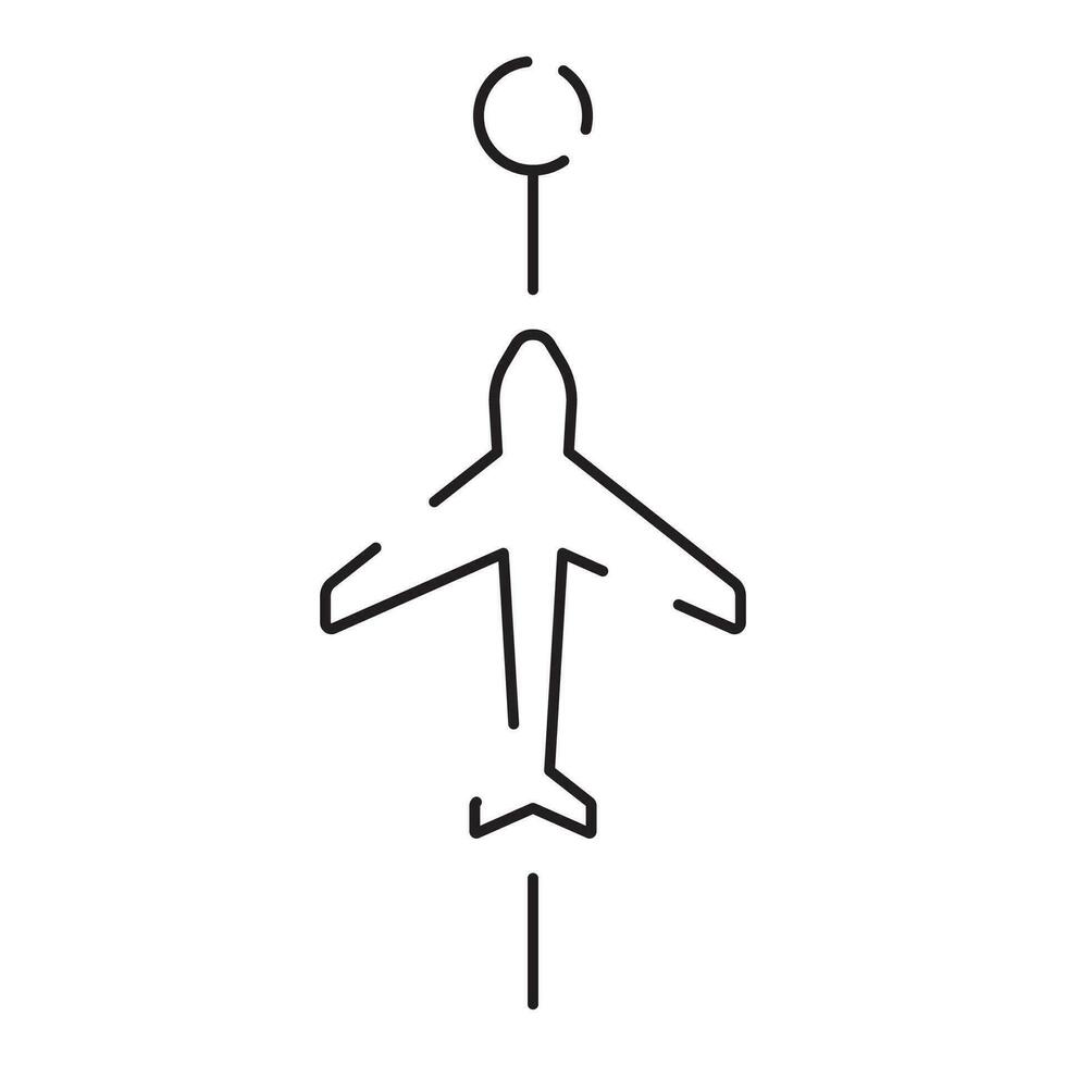 Airport Line Icon and Symbol, Plane, Transportation, Sign, Object. Summer travel or transport and flight airplane. vector