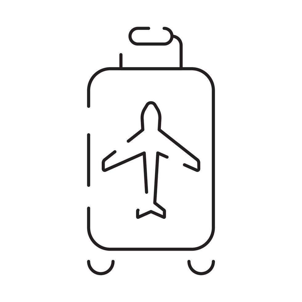 Airport Line Icon and Symbol, Plane, Transportation, Sign, Object. Summer travel or transport and flight airplane. vector