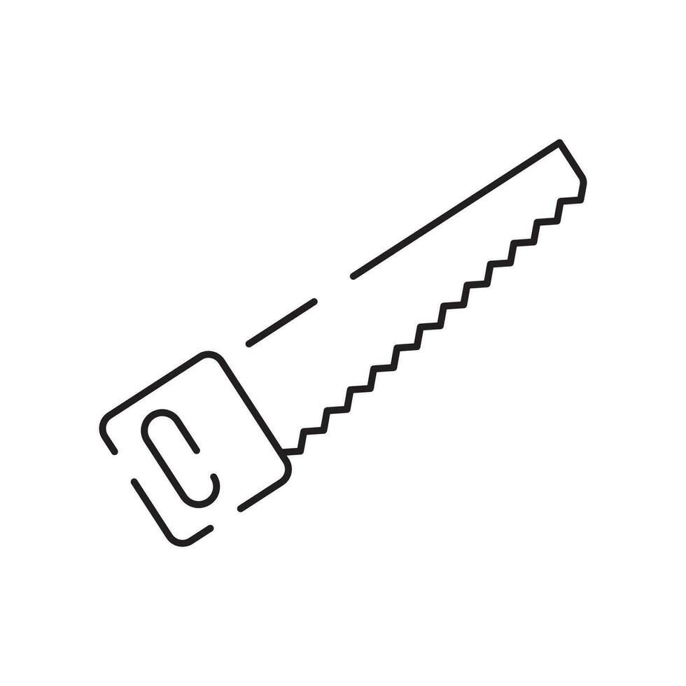 Saw construction and Tools outline icon vector. vector