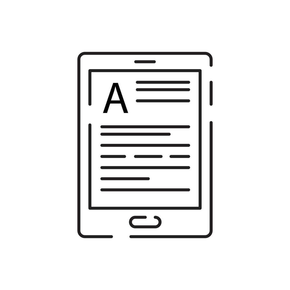 Reading book education. Electron, audio or mobile bookLine icon open book. Vector illustration of back to school, educational supplies.