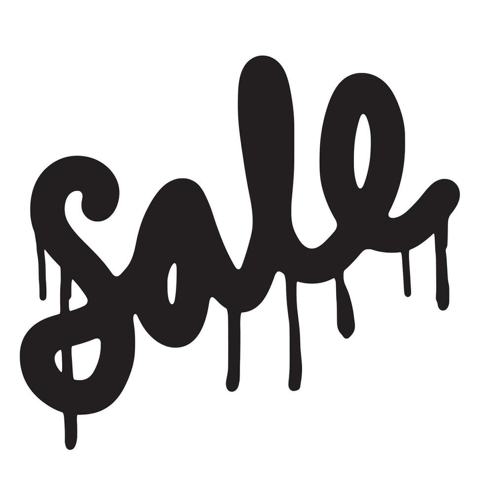 graffiti sale text sprayed in black over white. vector