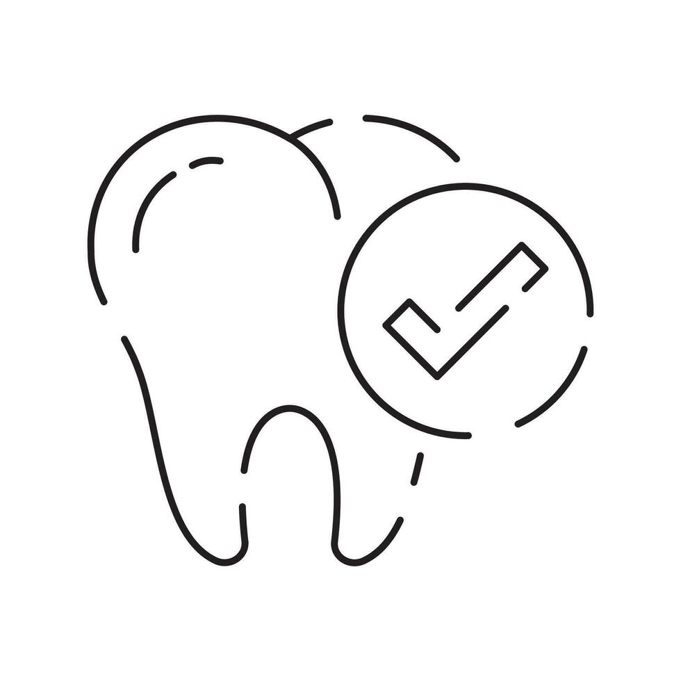 dental o dentista vector línea icono. salud cuidado, medicina y médico editable ataque. hospital diente.