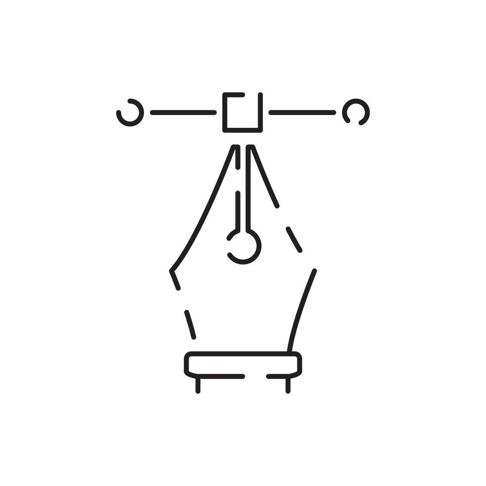 Digital artist and digital art tools line icon thin line design. Vector sign.