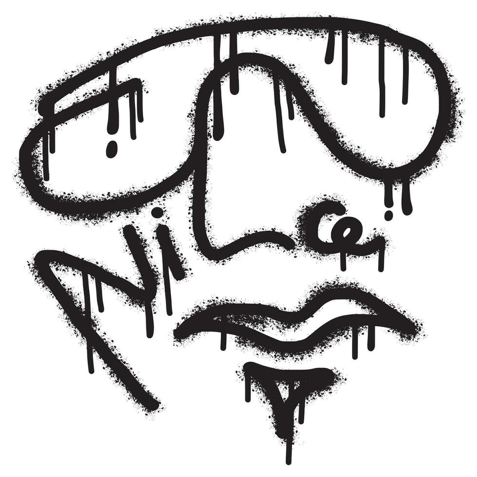 Graffiti emoticon Cool smiling Face with Sunglasses isolated with a white background with nice text. 25684261 Vector Art at Vecteezy