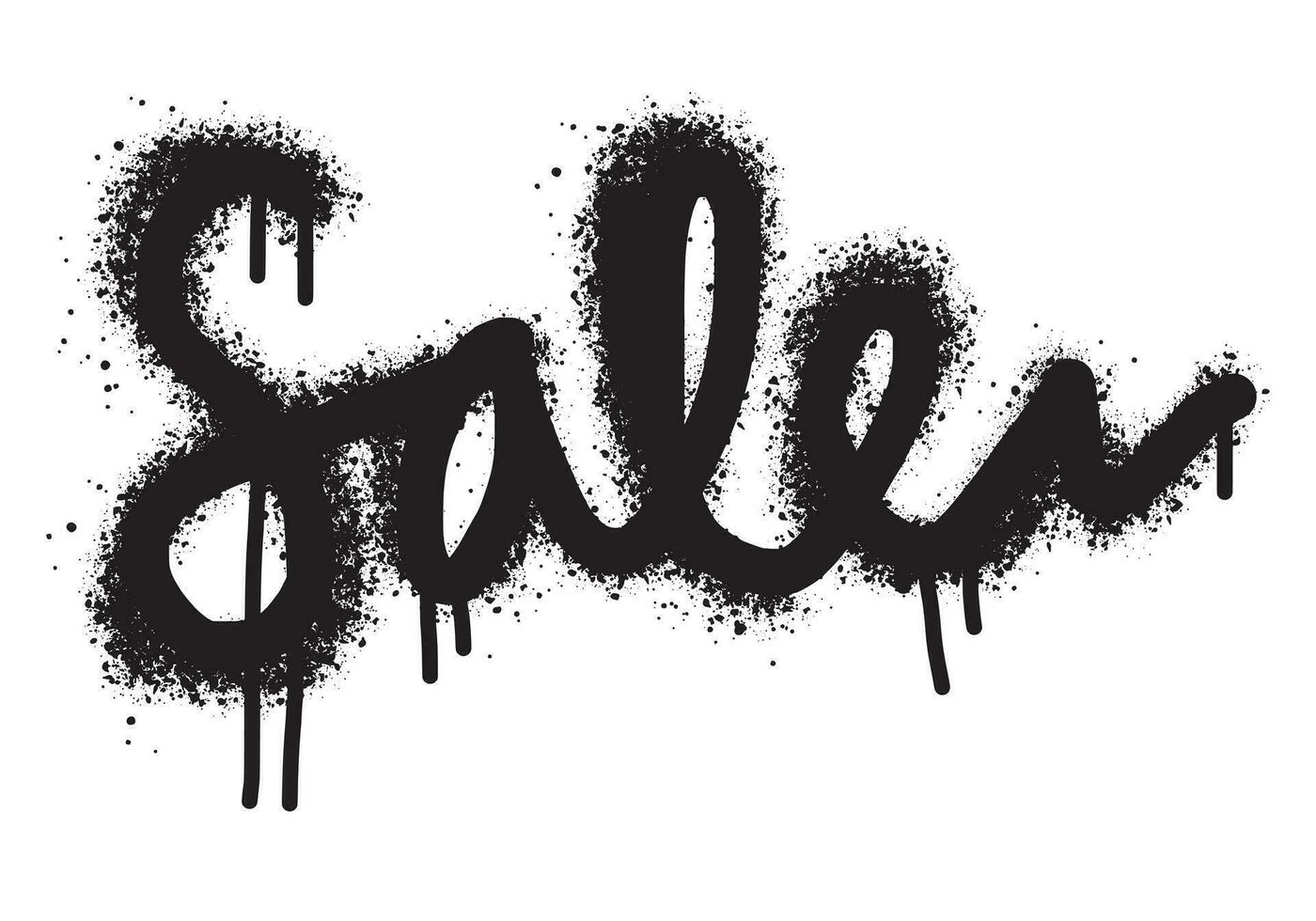 graffiti sale text sprayed in black over white. vector