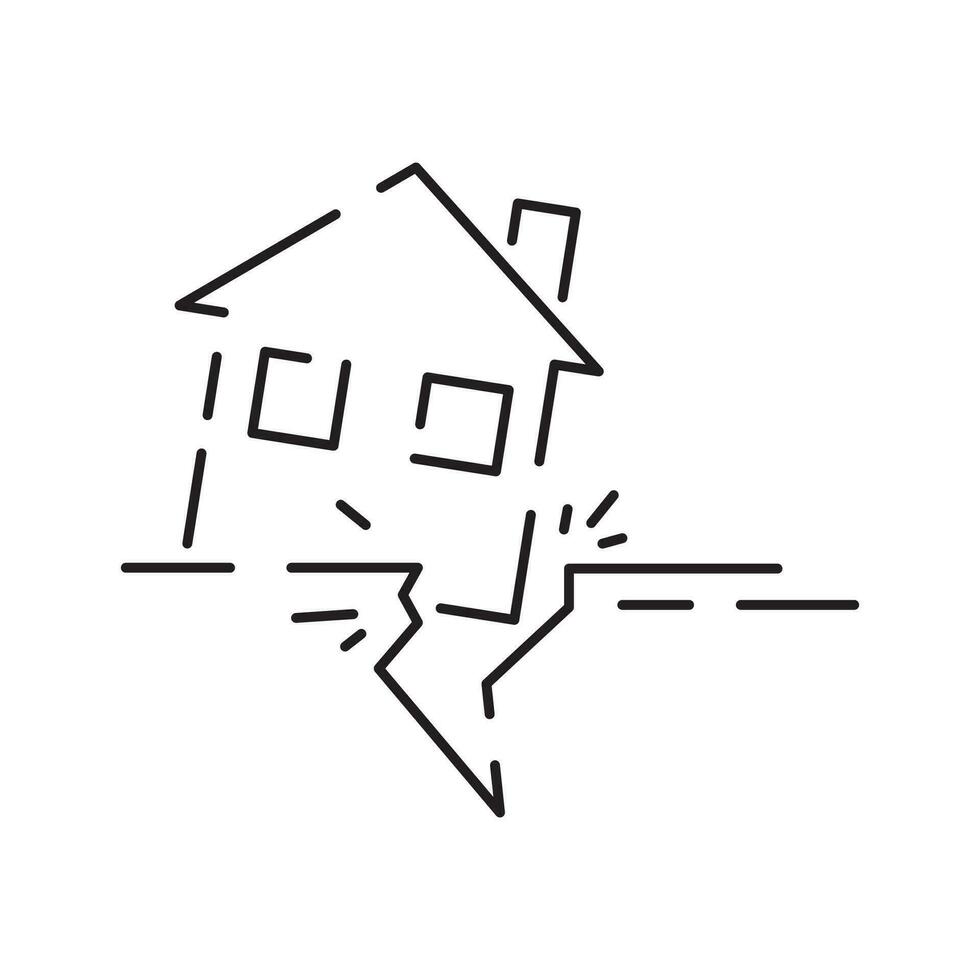 Natural Disaster, Vector illustration of thin line icon for Natural Disaster Contains such Icons as earth quake, flood, tsunami and other.